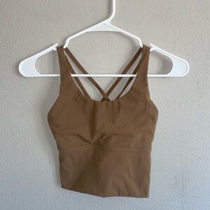 Women's Brown Strappy Top sports bra tank small